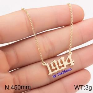 SS Gold-Plating Necklace - KN111770-WGNF