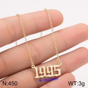 SS Gold-Plating Necklace - KN111772-WGNF