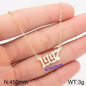 SS Gold-Plating Necklace - KN111776-WGNF
