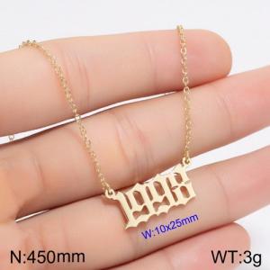 SS Gold-Plating Necklace - KN111778-WGNF