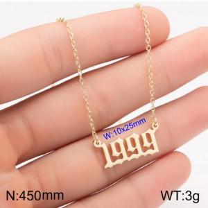SS Gold-Plating Necklace - KN111780-WGNF