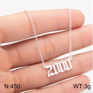 Stainless Steel Necklace - KN111783-WGNF