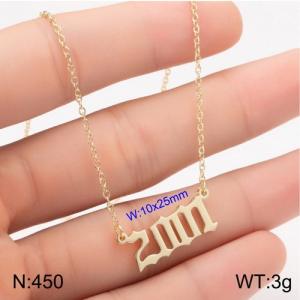 SS Gold-Plating Necklace - KN111784-WGNF