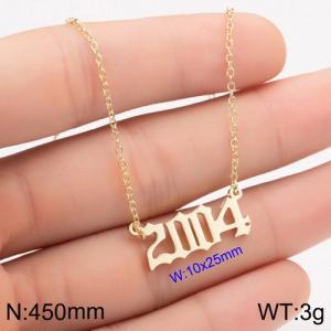SS Gold-Plating Necklace - KN111790-WGNF