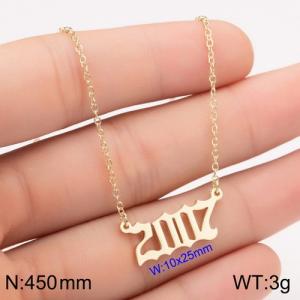 SS Gold-Plating Necklace - KN111796-WGNF