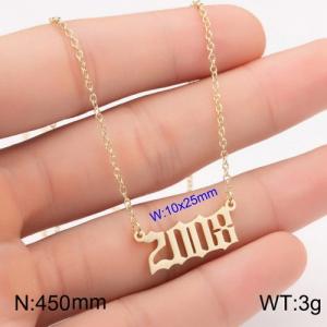 SS Gold-Plating Necklace - KN111798-WGNF