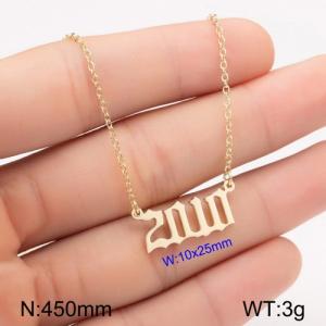SS Gold-Plating Necklace - KN111802-WGNF