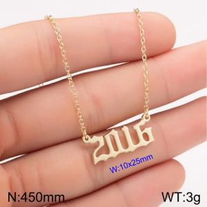 SS Gold-Plating Necklace - KN111814-WGNF