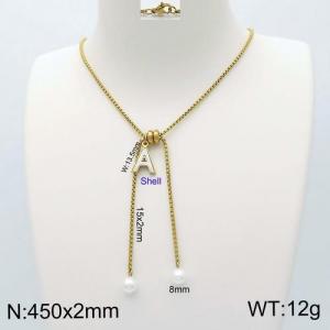 SS Gold-Plating Necklace - KN111885-Z