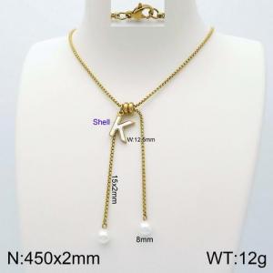 SS Gold-Plating Necklace - KN111895-Z