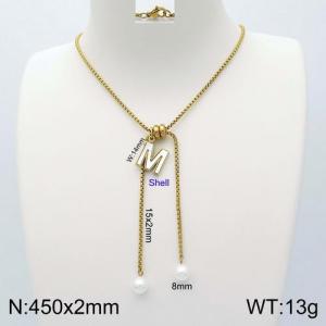 SS Gold-Plating Necklace - KN111897-Z
