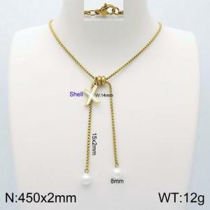 SS Gold-Plating Necklace - KN111908-Z