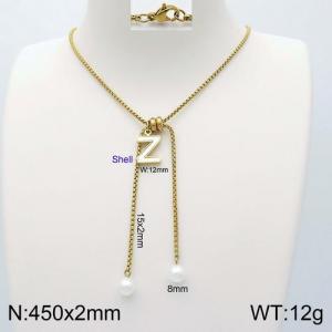 SS Gold-Plating Necklace - KN111909-Z