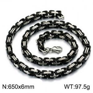 Stainless Steel Black-plating Necklace - KN111951-Z