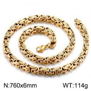 SS Gold-Plating Necklace - KN111965-Z