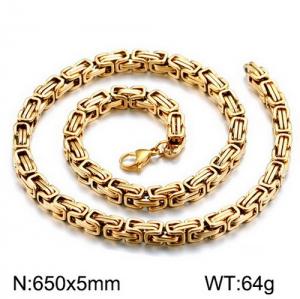 SS Gold-Plating Necklace - KN111987-Z