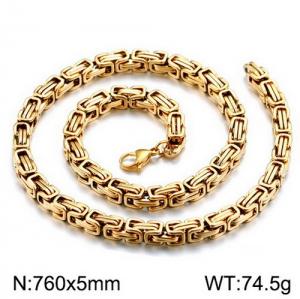 SS Gold-Plating Necklace - KN111989-Z