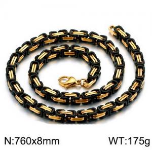 SS Gold-Plating Necklace - KN112001-Z