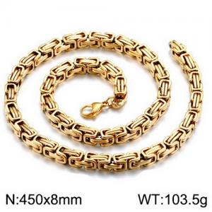 SS Gold-Plating Necklace - KN112006-Z