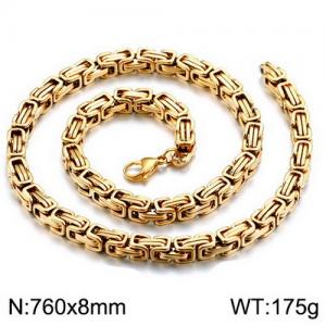 SS Gold-Plating Necklace - KN112009-Z