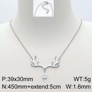 Stainless Steel Stone Necklace - KN112221-GC