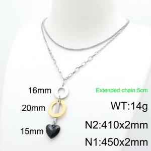 SS Gold-Plating Necklace - KN112344-Z