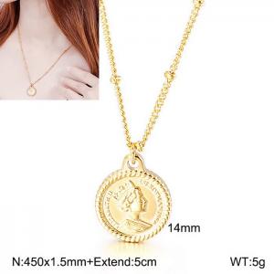 SS Gold-Plating Necklace - KN112522-Z