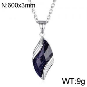 Stainless Steel Stone Necklace - KN112791-WGQF
