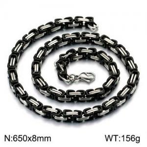 Stainless Steel Black-plating Necklace - KN113013-Z