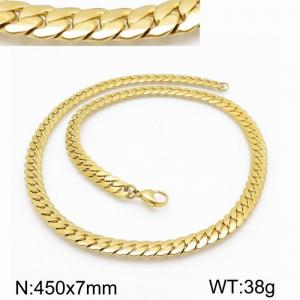 SS Gold-Plating Necklace - KN113451-Z
