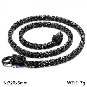 Stainless Steel Black-plating Necklace - KN113574-Z