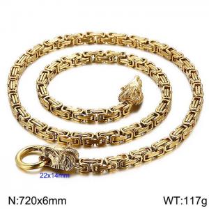 SS Gold-Plating Necklace - KN113576-Z