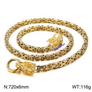 SS Gold-Plating Necklace - KN113578-Z