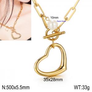 SS Gold-Plating Necklace - KN113604-Z