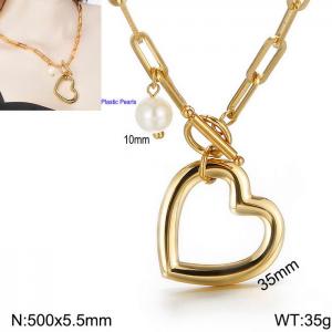SS Gold-Plating Necklace - KN113615-Z
