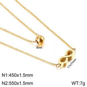 SS Gold-Plating Necklace - KN113630-Z