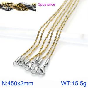 Staineless Steel Small Gold-plating Chain - KN113841-BD