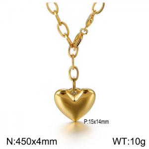 SS Gold-Plating Necklace - KN113846-Z
