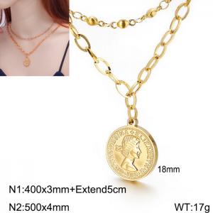 SS Gold-Plating Necklace - KN113853-Z