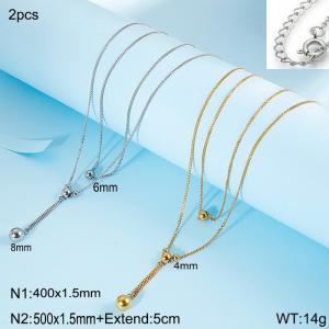 SS Gold-Plating Necklace - KN113863-Z
