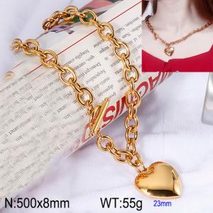 SS Gold-Plating Necklace - KN113923-Z