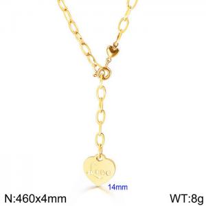 SS Gold-Plating Necklace - KN113924-Z