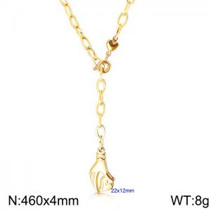 SS Gold-Plating Necklace - KN113926-Z