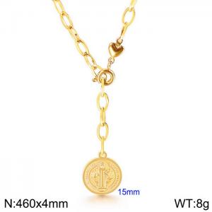 SS Gold-Plating Necklace - KN113928-Z