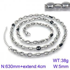 Stainless Steel Black-plating Necklace - KN113942-KFC