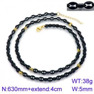 Stainless Steel Black-plating Necklace - KN113944-KFC
