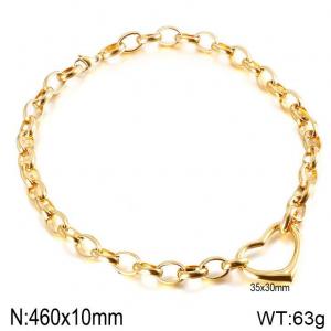 Stainless Steel Gold-plating Necklace - KN113998-Z
