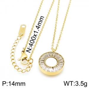 Stainless Steel Stone Necklace - KN114042-YH