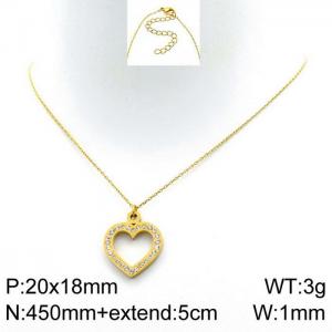 Stainless Steel Stone Necklace - KN114062-Z