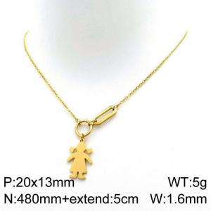 SS Gold-Plating Necklace - KN114079-Z